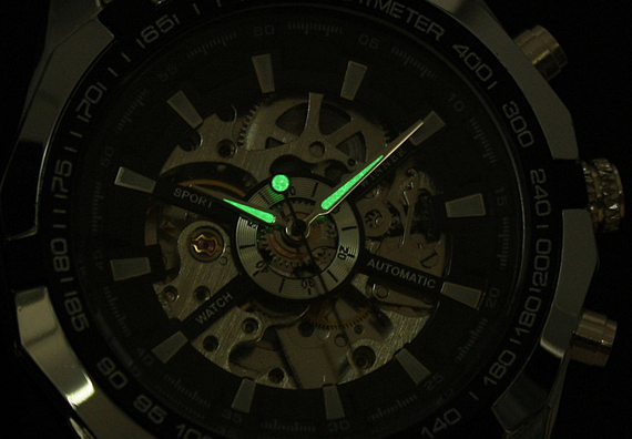 Часы Виннер скелетон (черный циферблат)