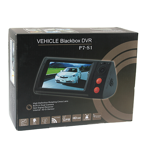 Купить видеорегистратор с двумя камерами VEHICLE Blackbox DVR P7-S1.